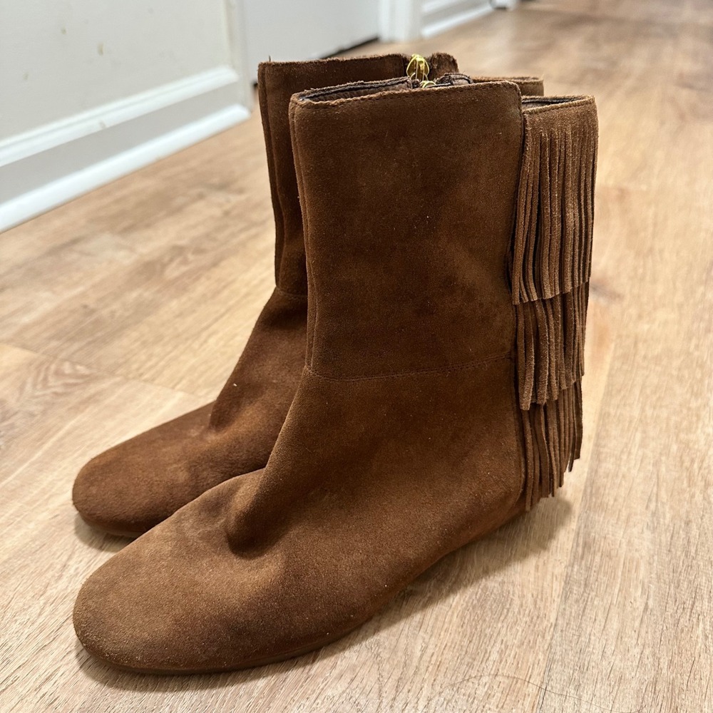 ISOLA | Women's Brown Suede Fringe Ankle Boots‎